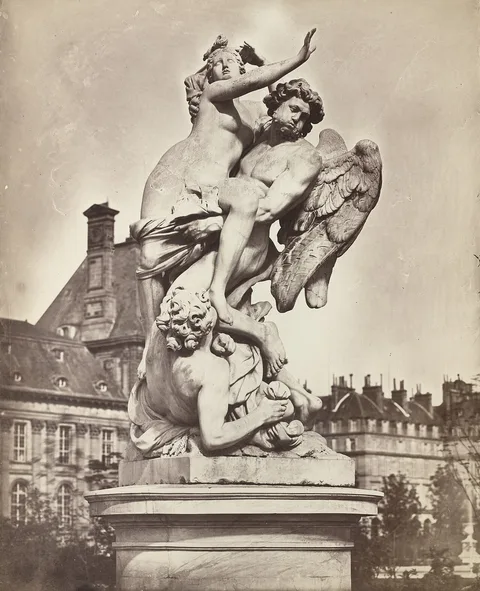 Charles Nègre, Statue des Tuileries: G. Marsy et A. Flamen: Borée enlevant Orythie
