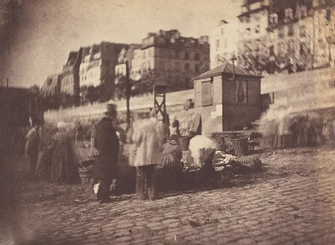 Charles Nègre, Scène de Marché au Port de l'Hôtel de Ville, Paris (Market Scene at the Port of the Hôtel de Ville, Paris)