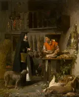 Florent Willems, Market Scene in the 17th Century