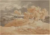 Friedrich Preller the Elder, Italian Coastal Landscape with a Thunderstorm