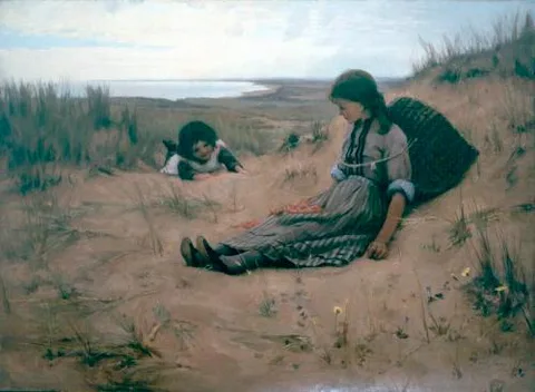 Alexander Mann, Idling on the Sands, Forvie