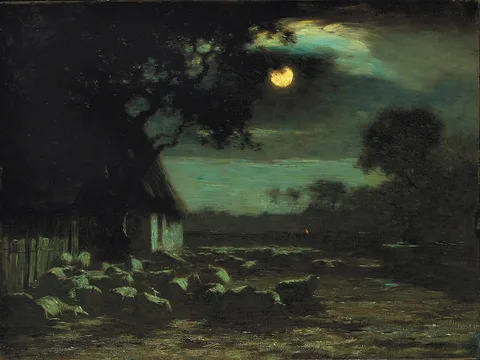 Horatio Walker, Sheepyard, Moonlight
