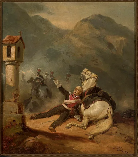 Henryk Pillati, Wounded uhlan by the wayside shrine