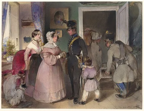Carl Schindler, A Young Officer Saying Farewell to His Family