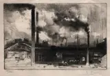 Auguste Brouet, At the Creusot Works: The Smokestacks