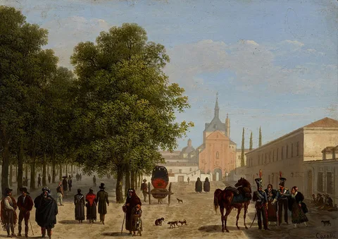 Giuseppe Canella, View of the Convento de Los Agustinos Recoletos, Madrid (one of a pair)