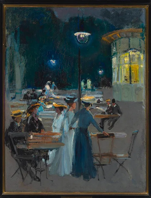 Ludwik de Laveaux, Parisian café at night