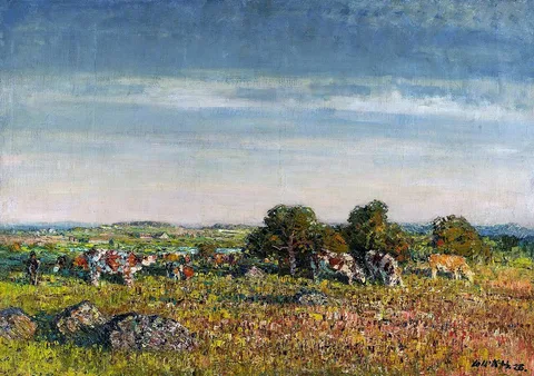 Stanislav Lolek, Landscape with cattle.