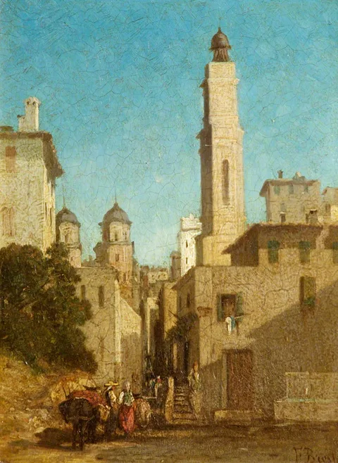 Fabius Brest, View of a Street in a Mediterranean Town