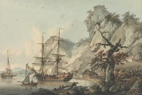 Samuel Atkins, Merchant Ship off Shore