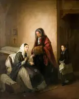 Luigi Zuccoli, Charity: Interior with Figures
