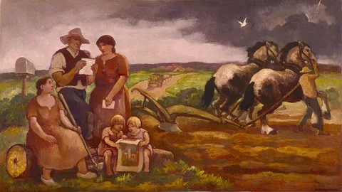 Eugene Higgins, The Armistice Letter (Mural Study, Beaver Falls, Pennsylvania Post Office)