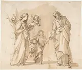 Giovanni Baglione, Return of the Holy Family from Egypt (recto); Studies for the Return from Egypt (verso)