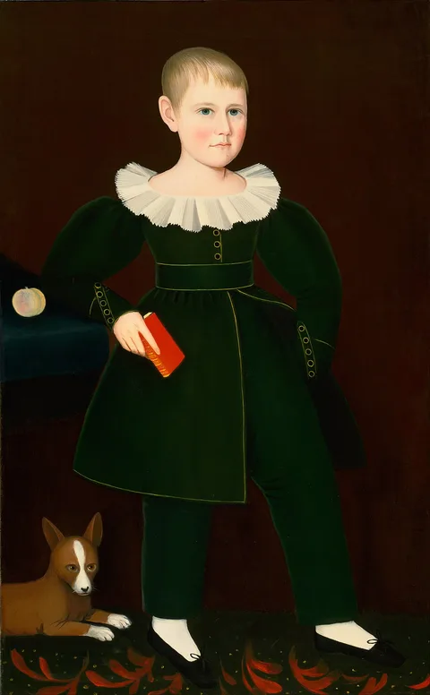 Ammi Phillips, Blond Boy with Primer, Peach, and Dog