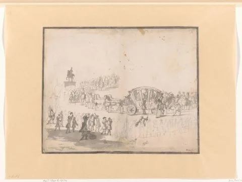 Barent Gael, Lodewijk XIV in een rijtuig te Parijs
