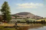 Alfred Ordway, Fishing on Fairlee Pond, Mount Mansfield, Vermont