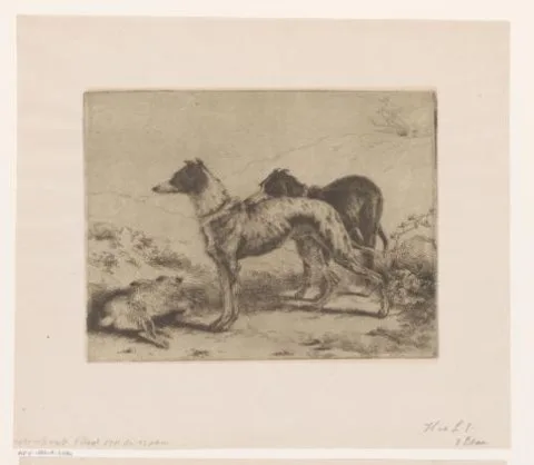 Joseph Moerenhout, Twee hazewindhonden bij een dode haas