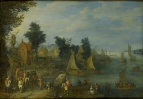 Joseph van Bredael, Village on the Bank of a River