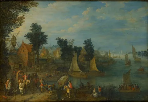 Joseph van Bredael, Village on the Bank of a River