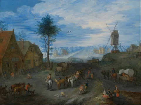 Joseph van Bredael, Village animated with people