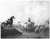 Johann Georg Pforr, A Groom Leading two Horses to the Water