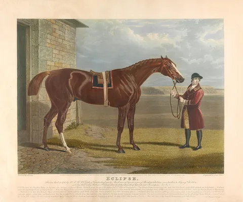 Charles Hunt, 'Eclipse' / 'He was bred in 1764, by H.R.H. Wm. Cuke of Cumberland, got by Marsk, son of squirt, a son of Gartletts Childers, own brother to Flying Childers...
