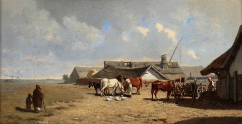 Johann Gualbert Raffalt, Farm with Horses