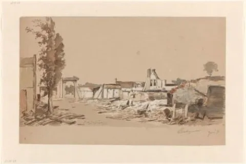 Piet Schipperus, Ruïnes van Bodegraven na de brand van 31 mei 1870