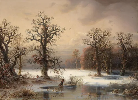 Ludwig Scheins, Large Winter Landscape