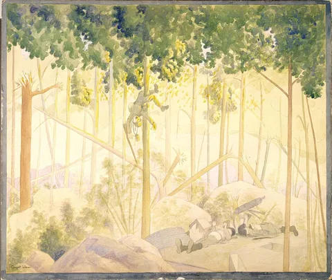 Claggett Wilson, Early June Morning, Bois de Belleau--Sniper Who Had Been Potted During the Night