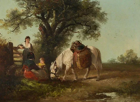 Edward Robert Smythe, Two Women, Child and Pony