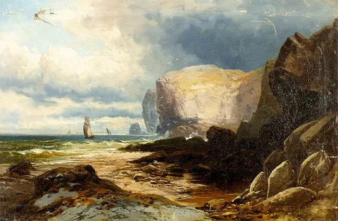 Clarence Roe, Seascape with Sailboats