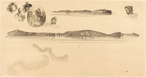 James Whistler, Sketches on the Coast Survey Plate
