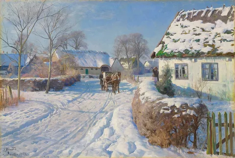 Peder Mønsted, A village in the snow