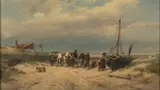 Johannes Herman Barend Koekkoek, Fishermen at the beach