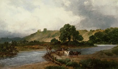 James Peel, Hauling logs near Rhuddlan Castle