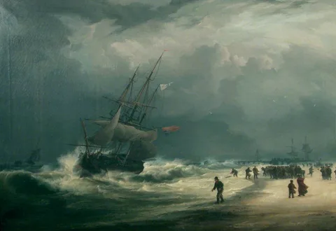 William Joy, Saving a Crew near Yarmouth Pier (to illustrate Captain Manby's invention for saving lives from wrecks)