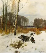 Johann-Christoffer Drathmann, Wild boars in the snow