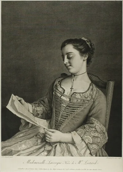 Jean Daullé, Portrait of Mademoiselle Lavergne, Niece of Mr.Liotard