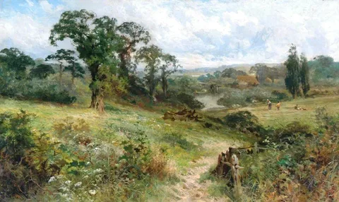 John Horace Hooper, Shiplake on the River Thames from the Wargrave Hills