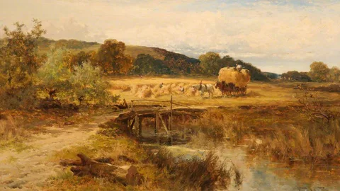 John Horace Hooper, Harvest Scene, near Pangbourne, Berkshire