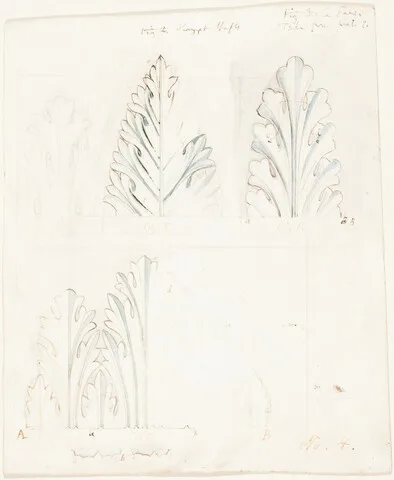 John Ruskin, Ornamental Study with Acanthus Motif for "The Stones of Venice"