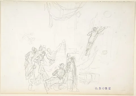 Gustave Doré, Sketch of a Draper's or Upholsterer's Shop