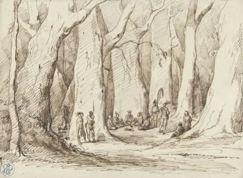 Gustave Doré, Bijeenkomst van oorspronkelijke Amerikanen in een bos