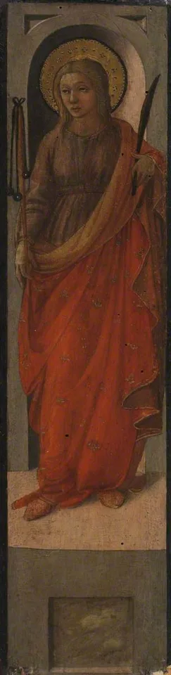Filippo Lippi, Female Saint with a Flail (Saint Walburga?)
