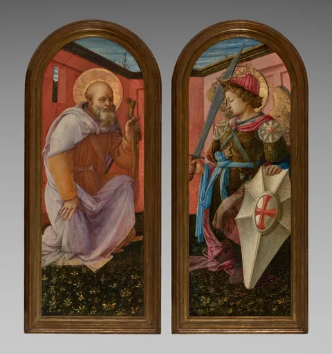 Filippo Lippi, Pair of Panels from a Triptych: The Archangel Michael and St. Anthony Abbot