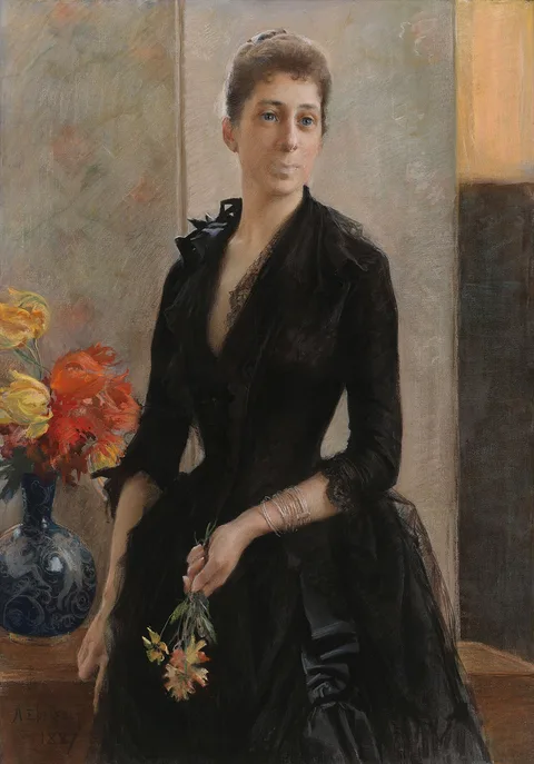 Albert Edelfelt, Portrait of Mme Weissgerber de Stragewicz, later Mme R. Berenger