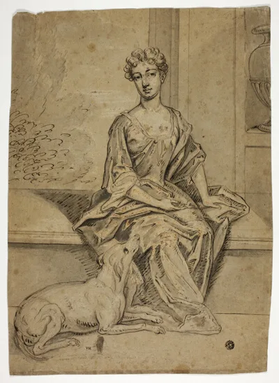 Godfrey Kneller, Portrait of Court Lady with Mastiff