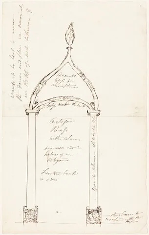 George Cruikshank, Sketch of Octagon Recess with Columns