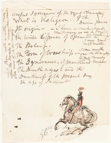 George Cruikshank, Sketch of Mounted Hussar